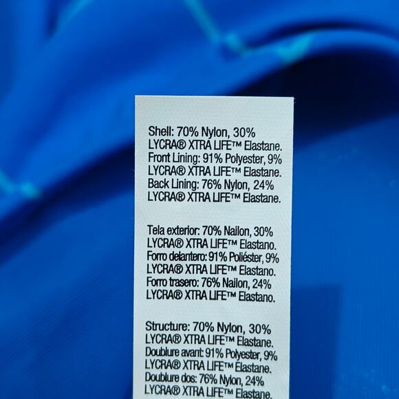 SPANX Flirty Skirted Bottom Womens 16 Electric Blue Green Ruffled Plaid Swim - Picture 4 of 6